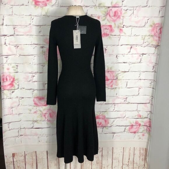 Jason Wu Grey long sleeve black wool midi dress - Picture 9 of 13